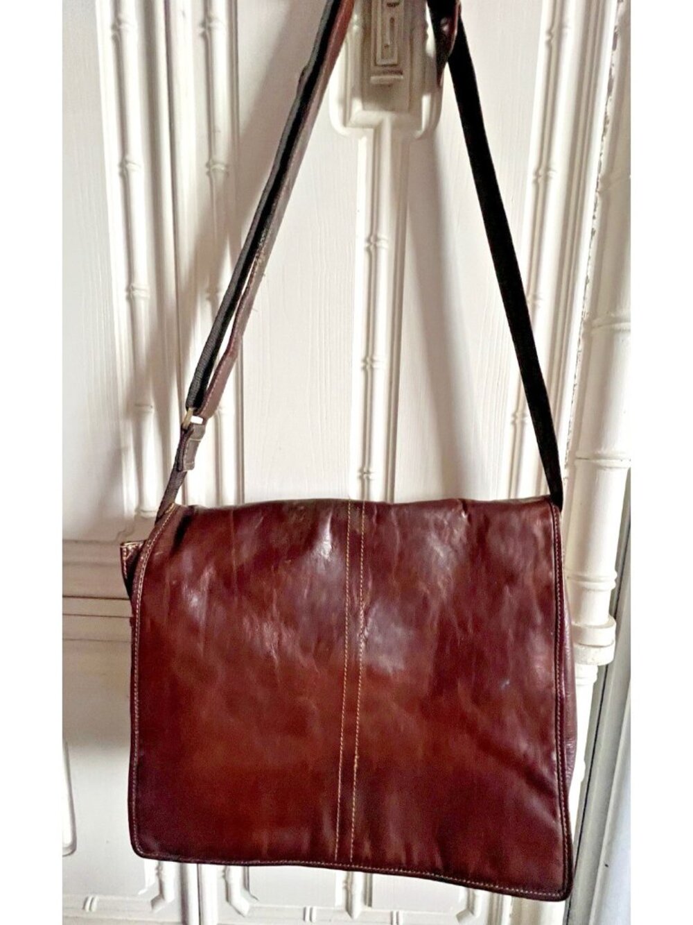 VISCONTI London REAL Leather Messenger Work School Bag Multi Pockets Computer